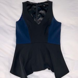 JayGodfrey Navy & Black Peplum Top